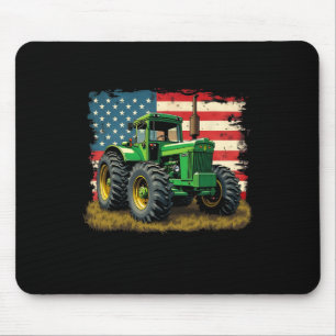 Tapis De Souris Tracteur de ferme agricole Drapeau Usa Tracteur Am