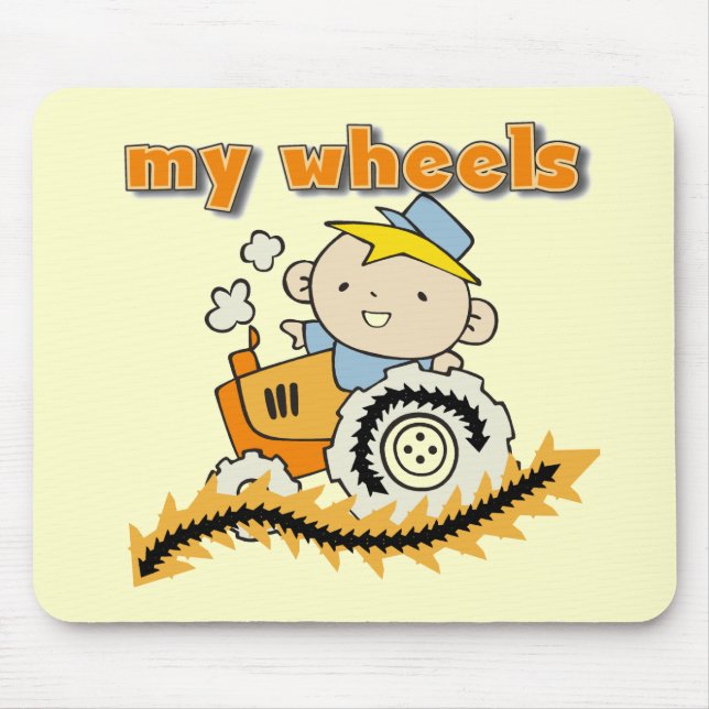 Tapis De Souris Tracteur mes T-shirts et cadeaux de roues (Devant)