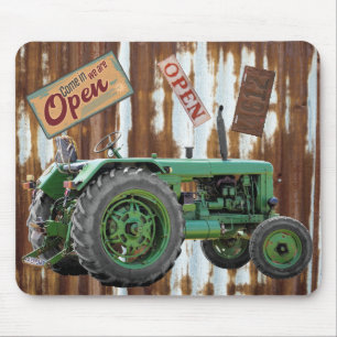 Tapis De Souris Tracteur vintage d'antiquité ondulé Vintage