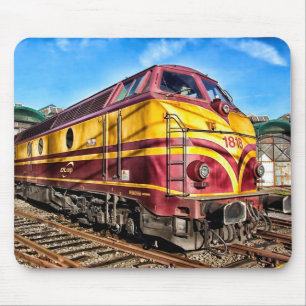 Tapis de souris train à moteur à vapeur locomotive
