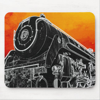 TAPIS DE SOURIS - train de coucher du soleil