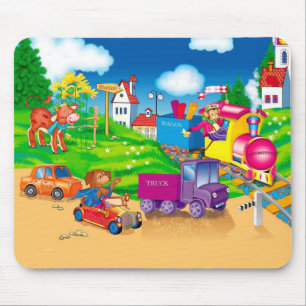 Tapis De Souris train et voiture