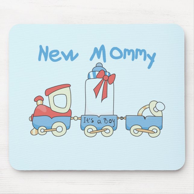 Tapis De Souris Train New Mommy of Boy tshirts et cadeaux (Devant)