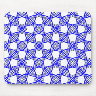 Tapis De Souris trait bleu royal ondulé maillage géométrique