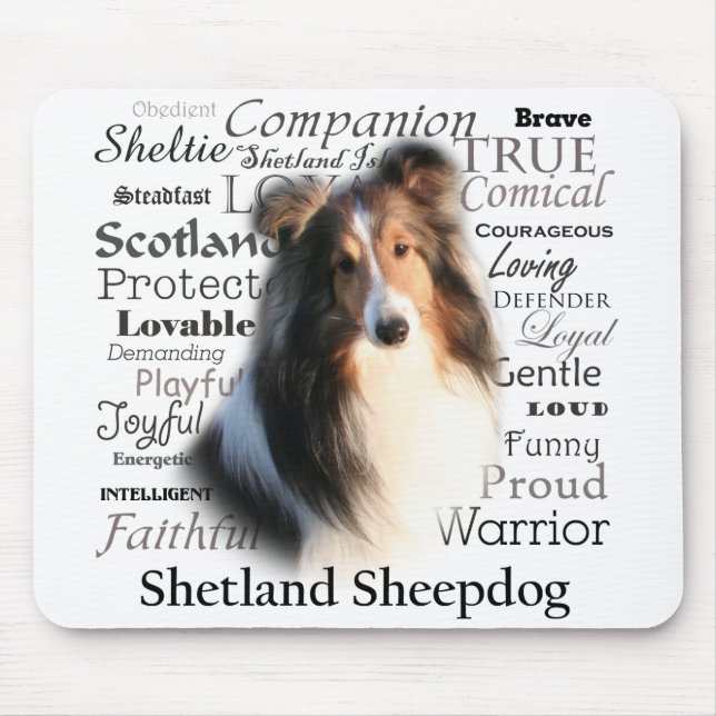 Tapis De Souris Traits Mousepad de Sheltie (Devant)