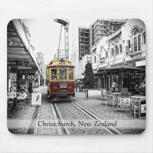 Tapis De Souris Tramway couleur : Christchurch, Nouvelle-Zélande (Devant)