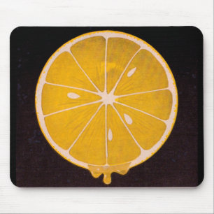 Tapis De Souris tranche de citron jaune vif