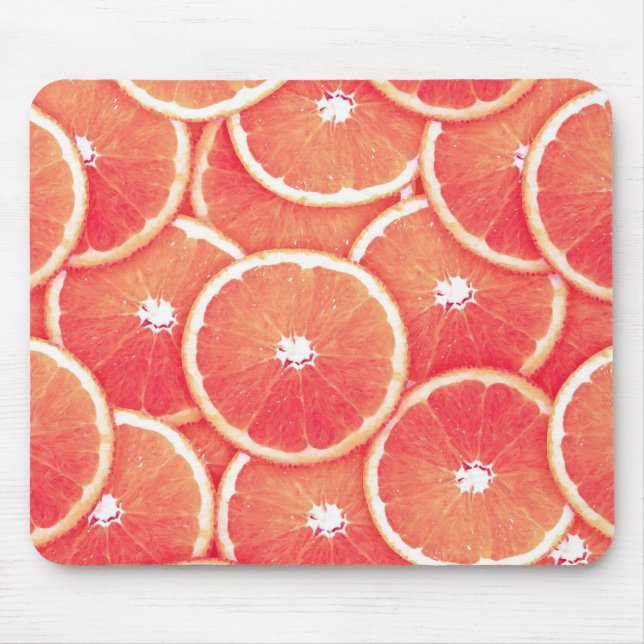 Tapis De Souris Tranches de pamplemousse rose (Devant)