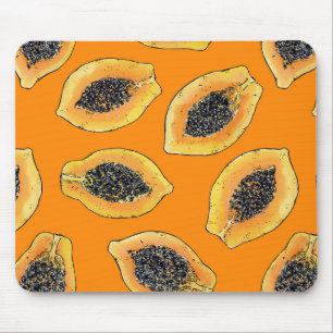 Tapis De Souris Tranches de Papaya sur orange