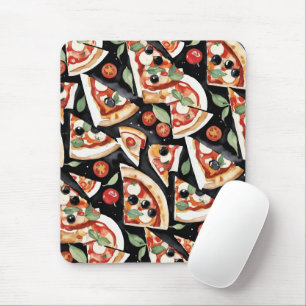 Tapis De Souris Tranches De Pizza Abstraites Sur Un Arrière - plan