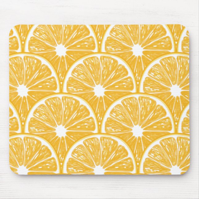 Tapis De Souris Tranches orange, motif de fruits tropicaux (Devant)