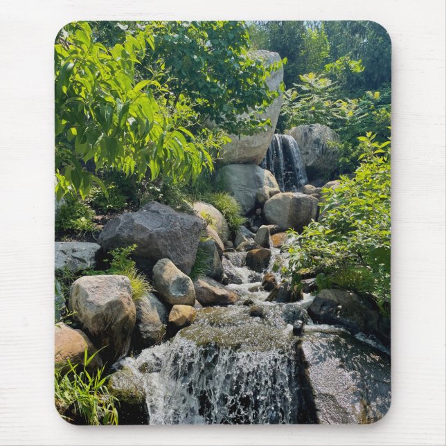 Tapis De Souris Tranquille Green Falls Sérénité Nature Élégance (Devant)