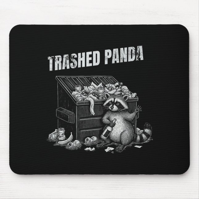 Tapis De Souris Trashed Panda Funny Drunk Racoon Cool Animals Grap (Devant)