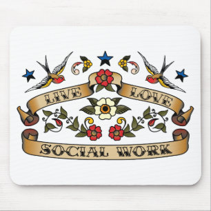 Tapis De Souris Travail social d'amour vivant