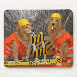 Tapis De Souris Travailleurs de la construction de golden