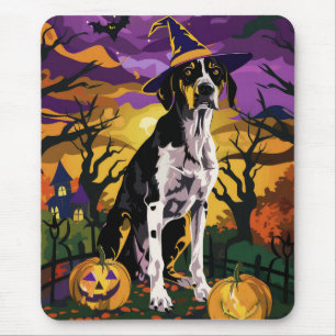 Tapis De Souris Treeing Walker Coonhound Citrouille de sorcière Ha