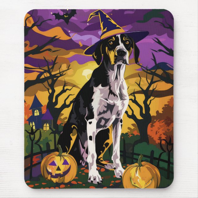 Tapis De Souris Treeing Walker Coonhound Citrouille de sorcière Ha (Devant)