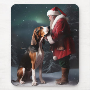 Tapis De Souris Trek Walker Coonhound Noël du Père Noël