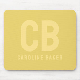 Tapis De Souris Trend Color Soft Yellow Name Mousepad
