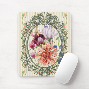 Tapis De Souris Très beau cadre antique magnifique fleurs