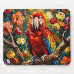 Tapis De Souris Très beau perroquet Ara Impasto