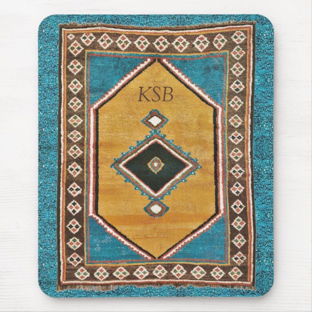 Tapis De Souris Trésor Turquoise Antique Perse Oriental Tapis (Devant)