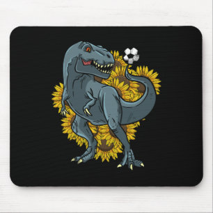 Tapis De Souris Trex Jouant au Football Tournesol Drôle Footbyll D