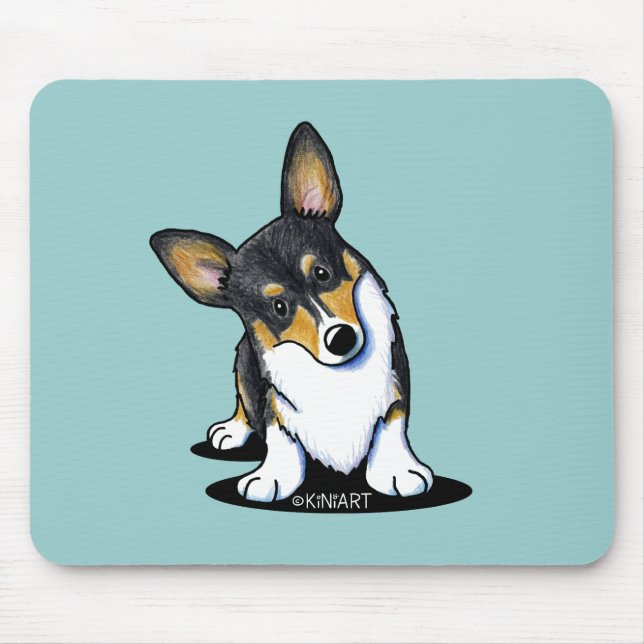Tapis De Souris Tri Curious Corgi Souris (Devant)