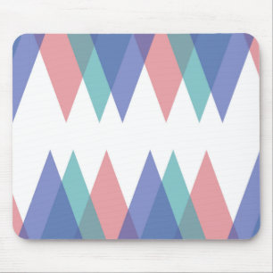 Tapis De Souris Triangles bleu et corail
