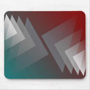 Tapis De Souris Triangles gris sur bordeaux turquoise