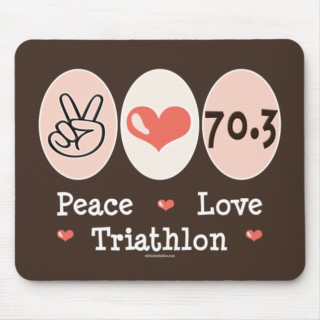 Tapis De Souris Triathlon Mousepad d'amour de paix (Devant)