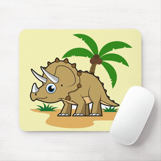 Tapis De Souris Tricératops Dans Un Climat Tropical. (Avec souris)