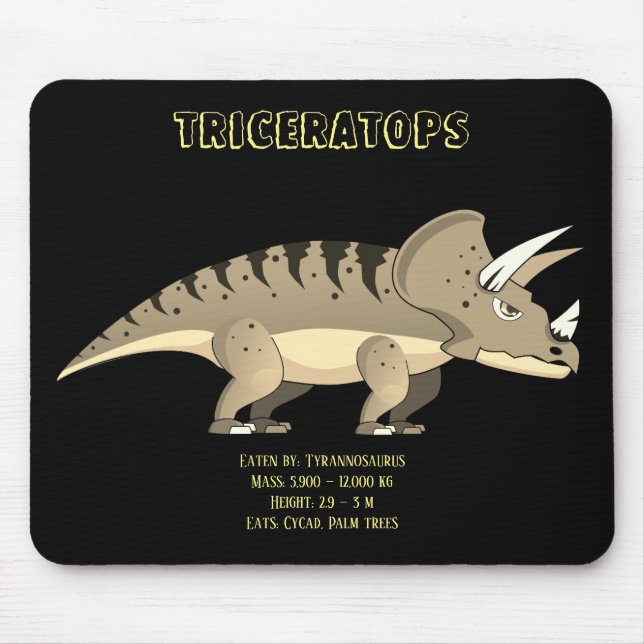 Tapis De Souris Tricératops Dinosaur (Devant)
