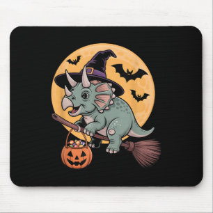 Tapis De Souris Tricératops Witch Casquette Citrouille Halloween C