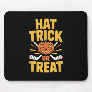 Tapis De Souris Trick Or Treat Citrouille Halloween Hockey sur gla
