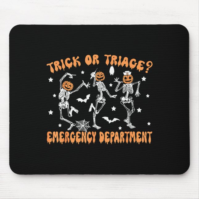 Tapis De Souris Trick Or Triage Emergency Department Er Skeleton H (Devant)