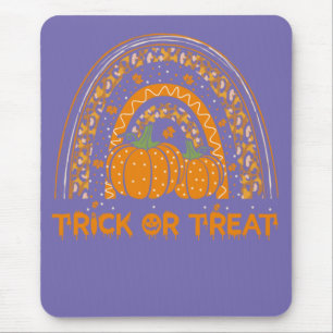 Tapis De Souris Trick Ou Treat Arc-En-Ciel Citrouille Halloween Co