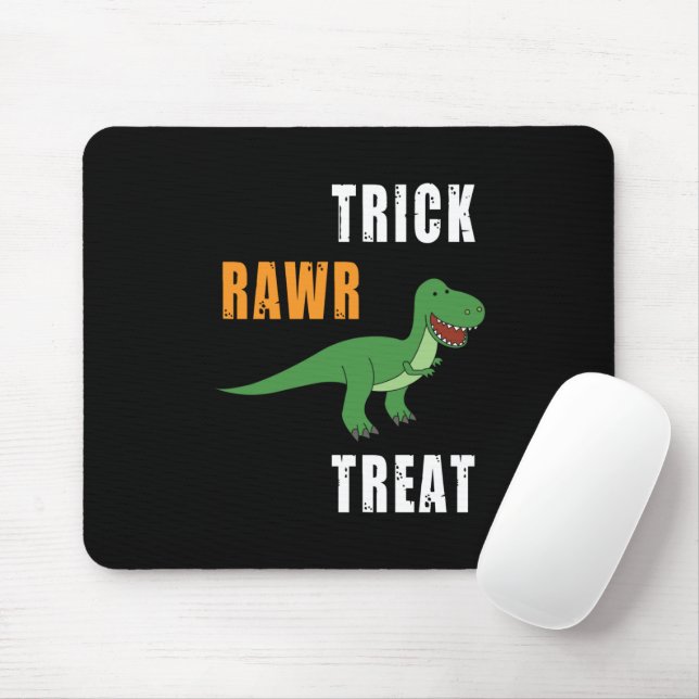 Tapis De Souris Trick Rawr Treat Cute Halloween Tyrannosaurus Rex (Avec souris)