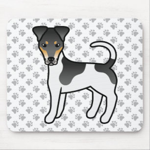 Tapis De Souris Tricolor Smooth Fox Terrier Chien de Dessin Animé