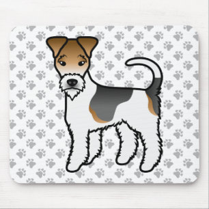 Tapis De Souris Tricolore Wire Fox Terrier mignon Dessin Cartograp