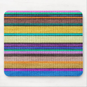 Tapis De Souris Tricot coloré Bandes motif transparent 1