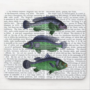 Tapis De Souris Trio bleu et vert de poissons