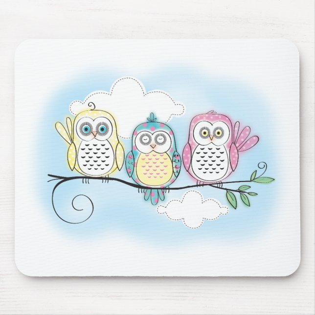 Tapis De Souris Trio de hibou (Devant)