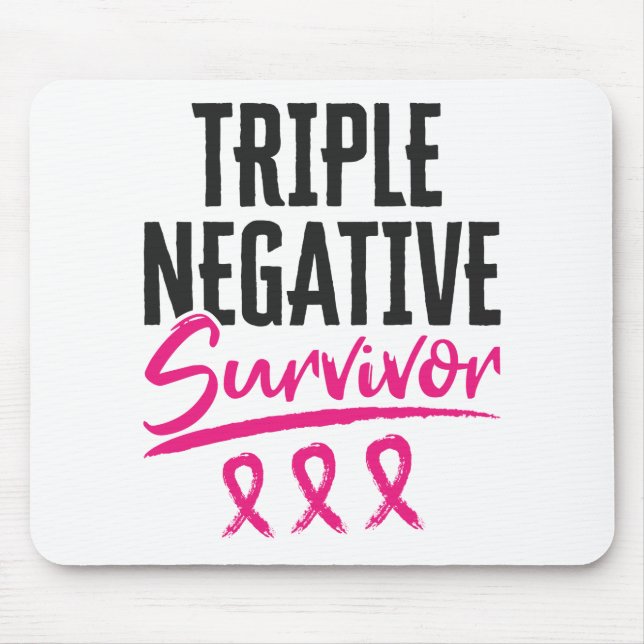 Tapis De Souris Triple survivant négatif TNBC Cancer du sein (Devant)