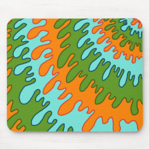 Tapis De Souris Trippy Green Orange Liquid Dripe Motif Y2K