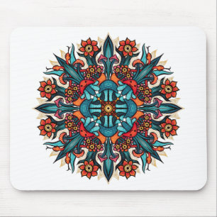 Tapis De Souris Trippy hippie psychedelic groovy mushroom mandala