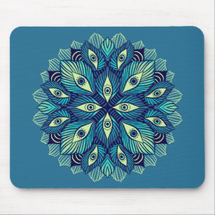 Tapis De Souris Trippy Psychedelic Eyes Floral Surreal Art