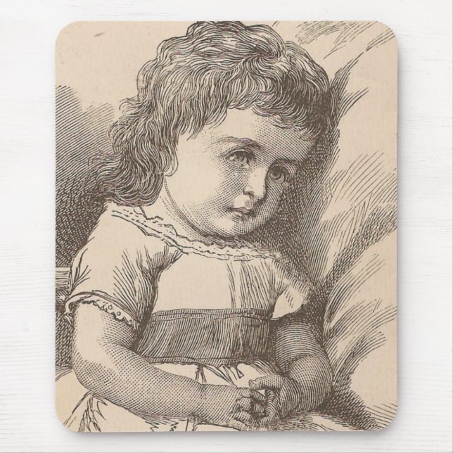 Tapis De Souris Triste petite fille (Devant)
