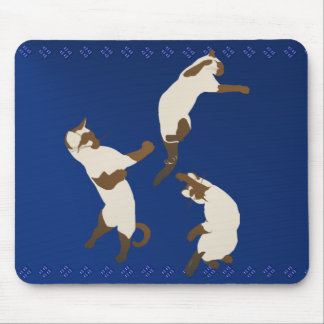Tapis De Souris Trois chats siamois au jeu Mousepad
