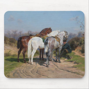 Tapis De Souris Trois chevaux étalons (par Rosa Bonheur)